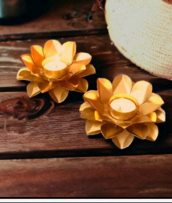 Gold Lotus Petal Tealight Holder