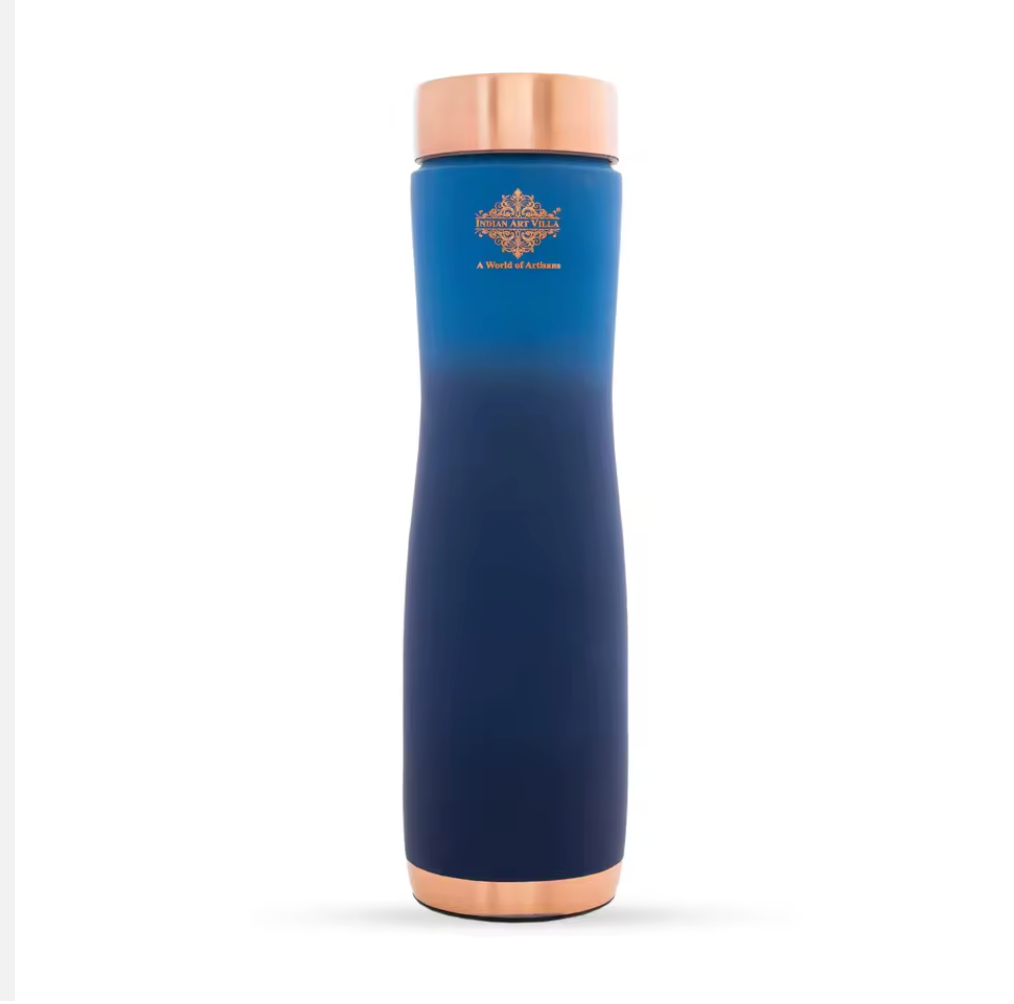 Blue Matte Copper Bottle – A Modern Classic for Wellness & Style