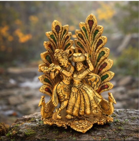 Radha Krishna Brass Idol – Eternal Love & Divine Harmony