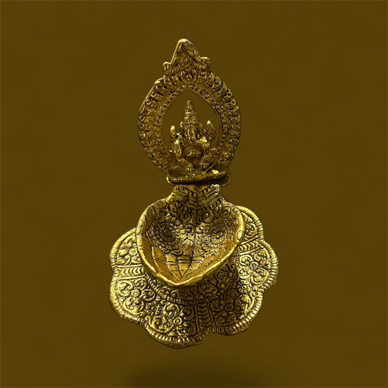 Divine Ganesha Brass Diya – Handcrafted Elegance