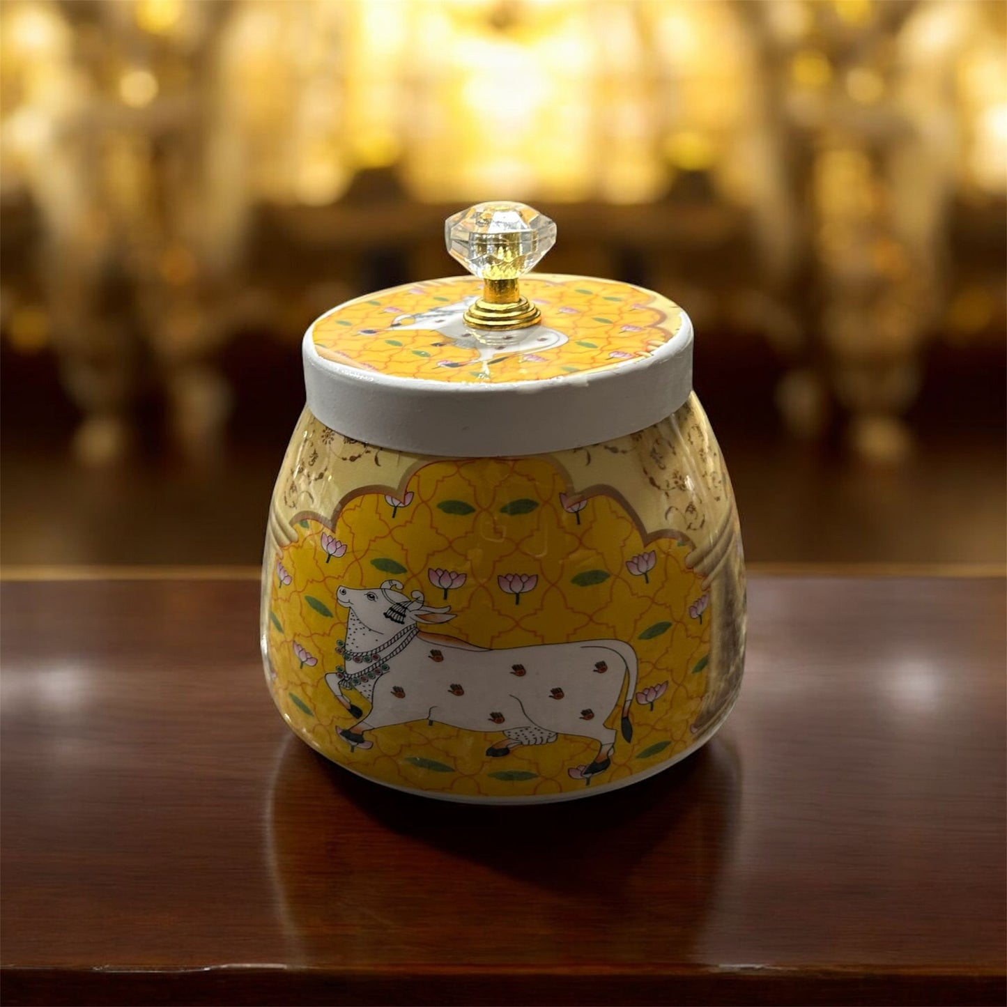 Pichwai Art Jar – Where Tradition Meets Timeless Elegance