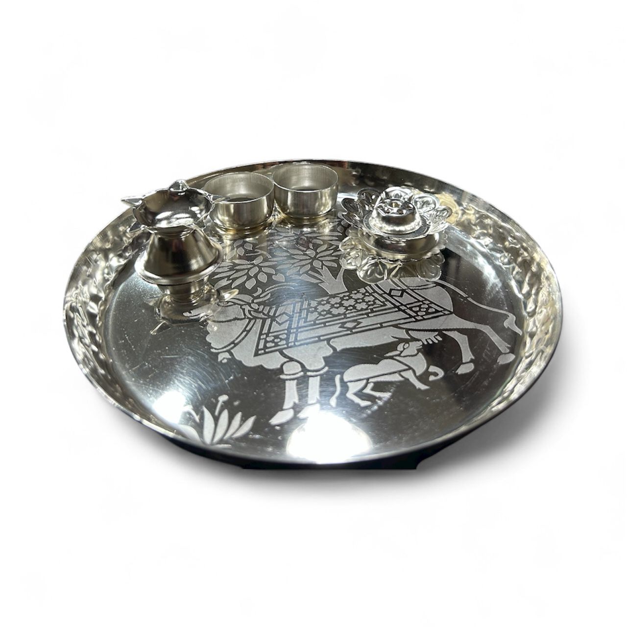 Silver Pooja Thali Set – A Divine Expression of Craftsmanship and Grace