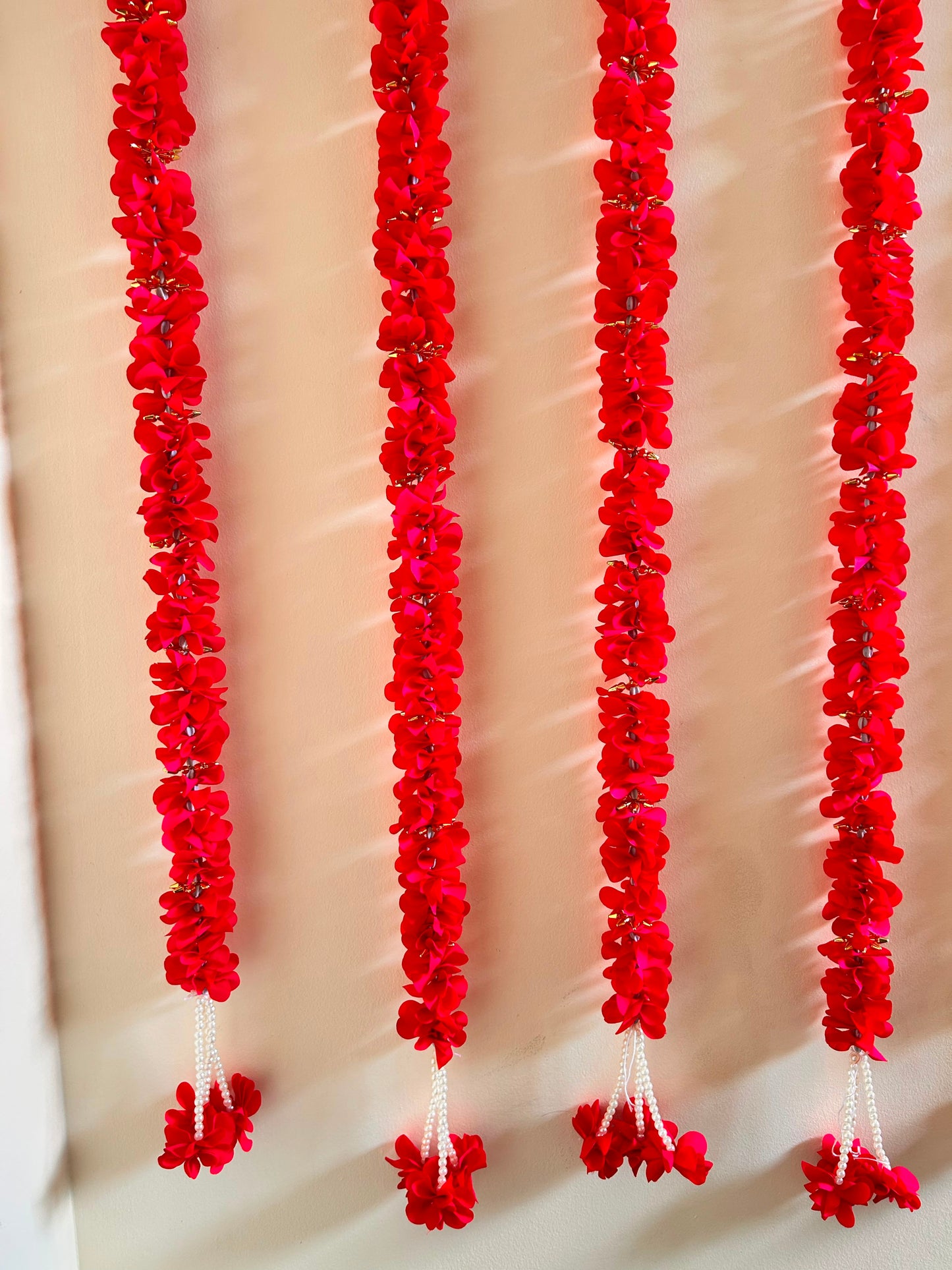 Dark Pink Artificial Flower Garland Set - actual product photo
