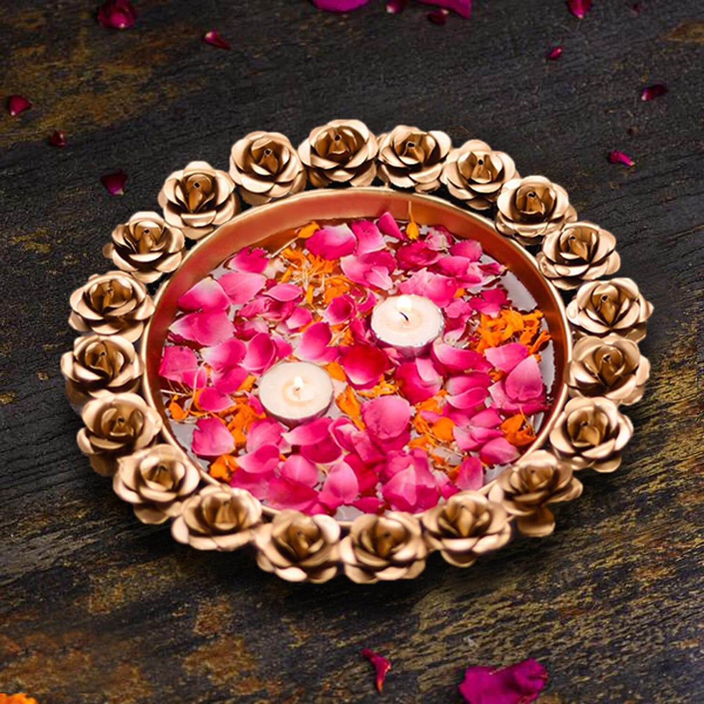 Rose Urli Bowl – A Blooming Statement of Festive Elegance