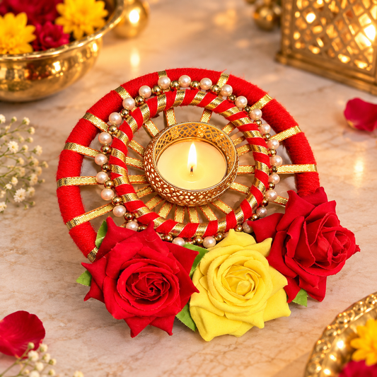 Rose Tealight Ring with Gift Box - Centerpiece