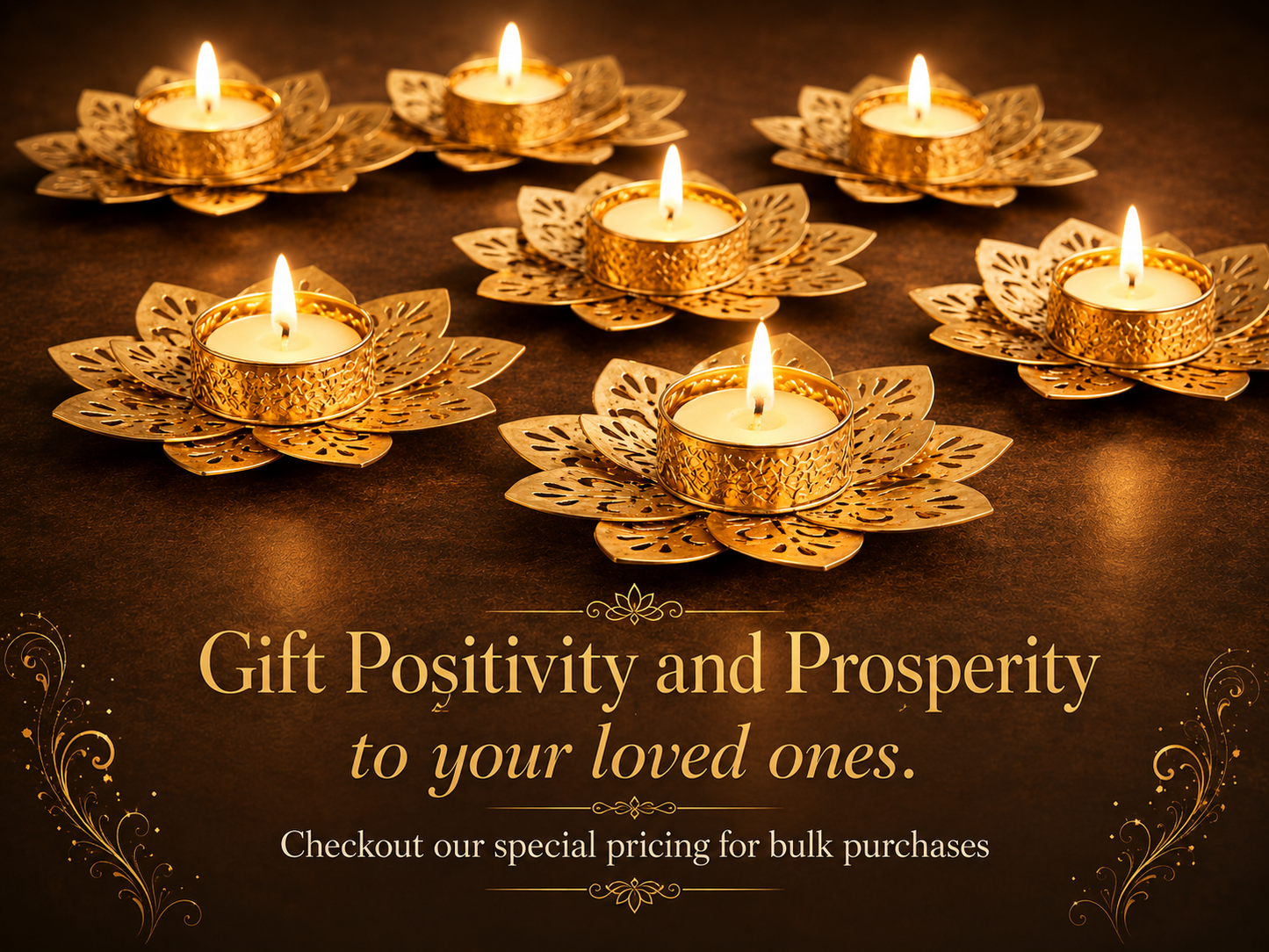Floral Metal Tealight Holder 5"