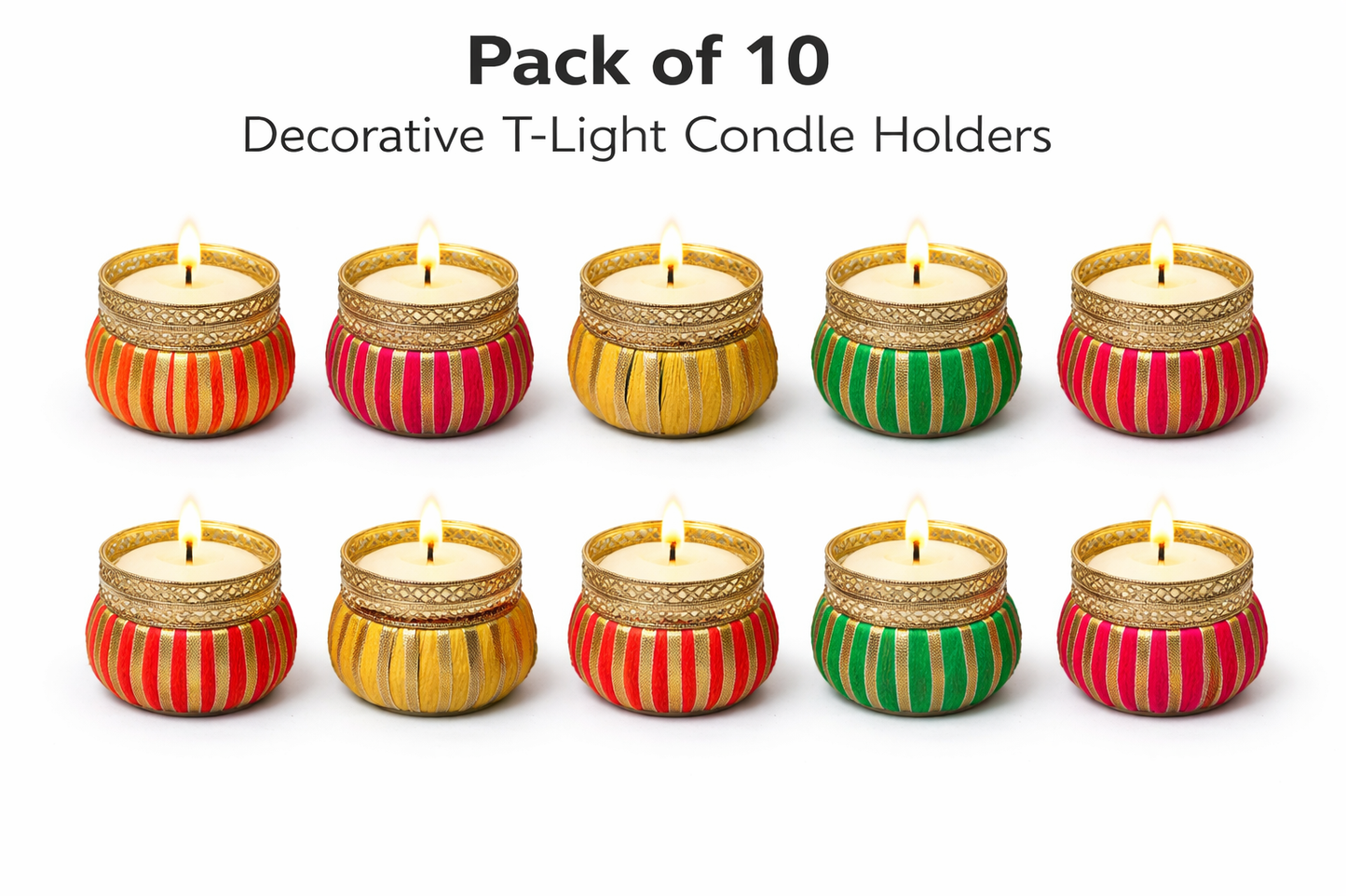 Decorative Candle Holders - Pack of 10