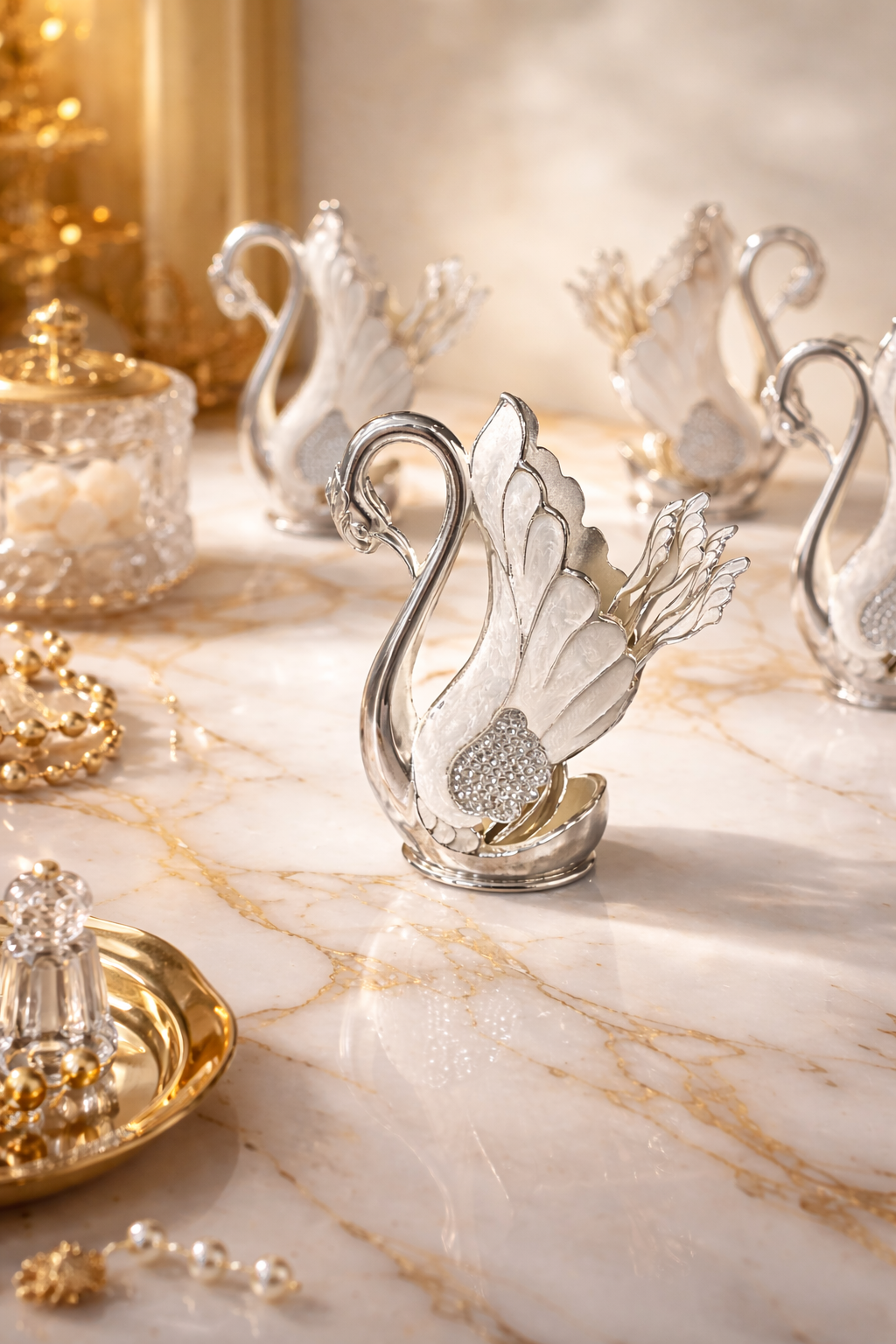Swan Dessert Spoon Holder