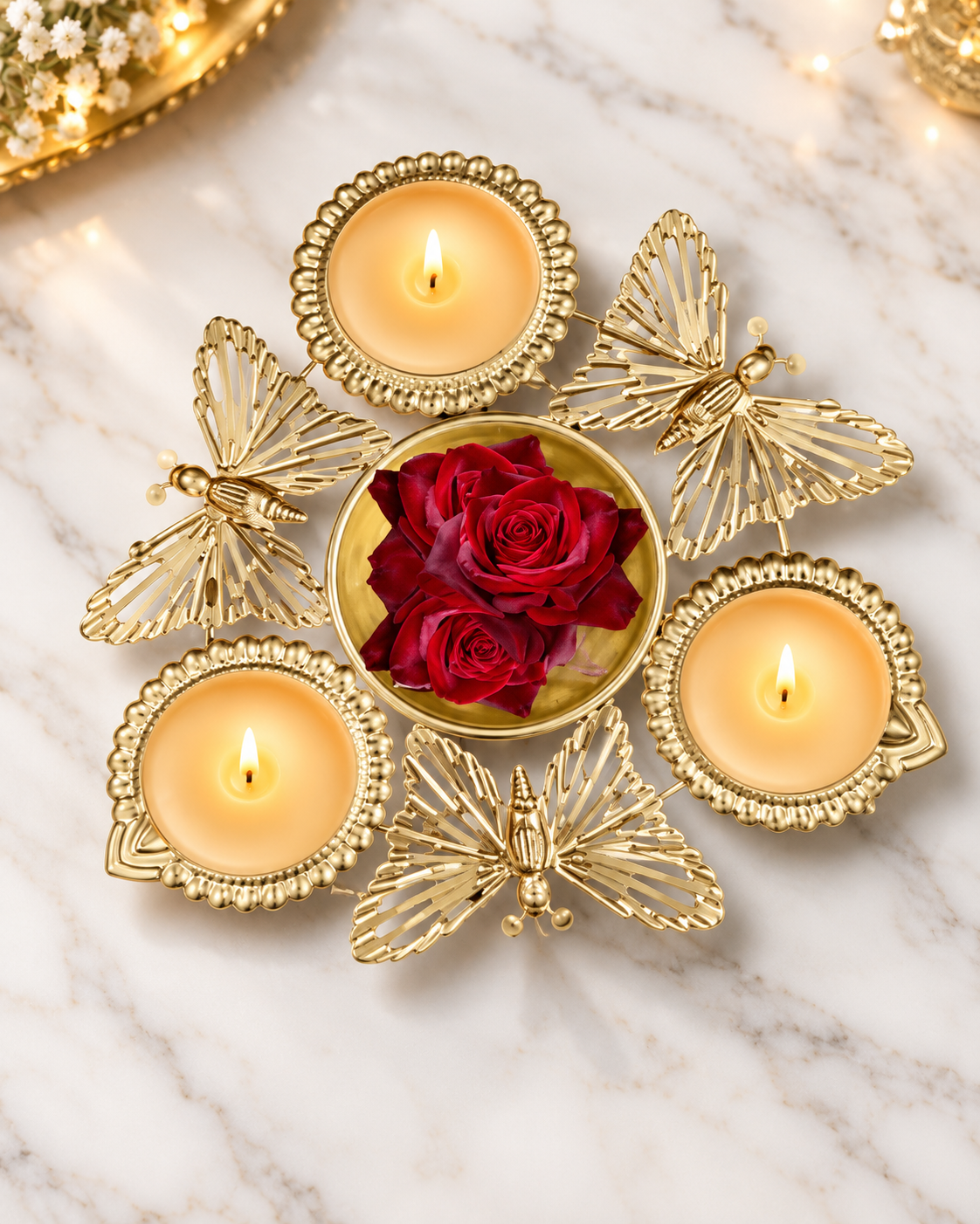 Butterfly Urli Diya Platter