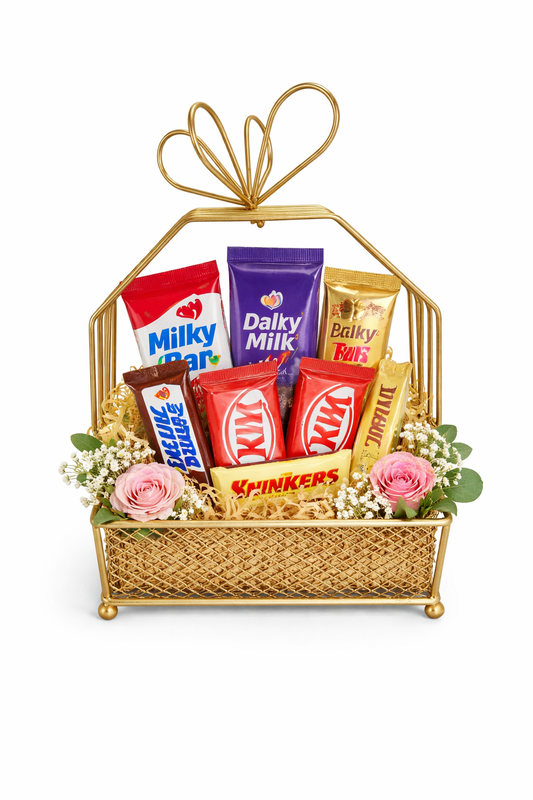 Golden Bow‑Top Metal Gift Stand – Premium Display & Hamper Base