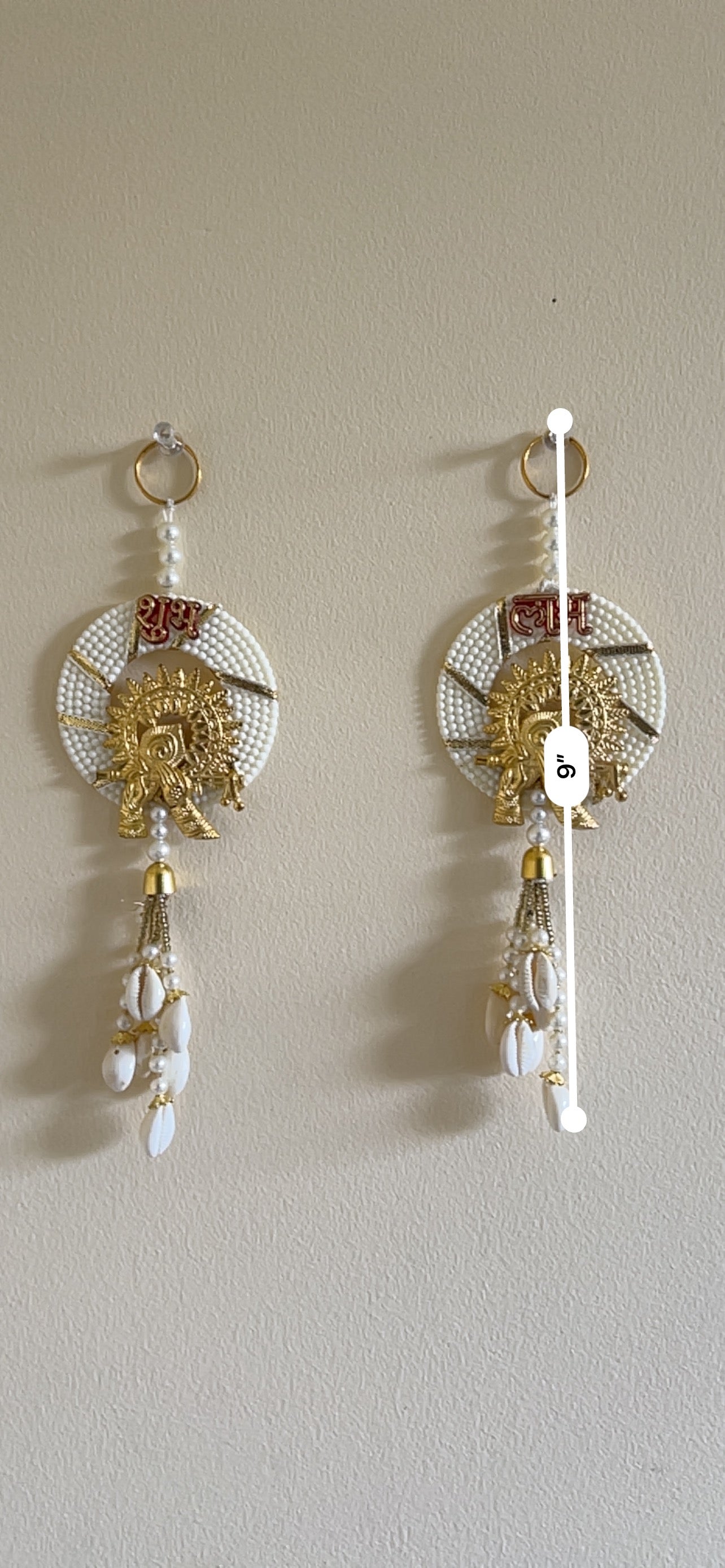 Shubh Labh Krishna Pearl & Cowrie Shell Door Hanging – Pair
