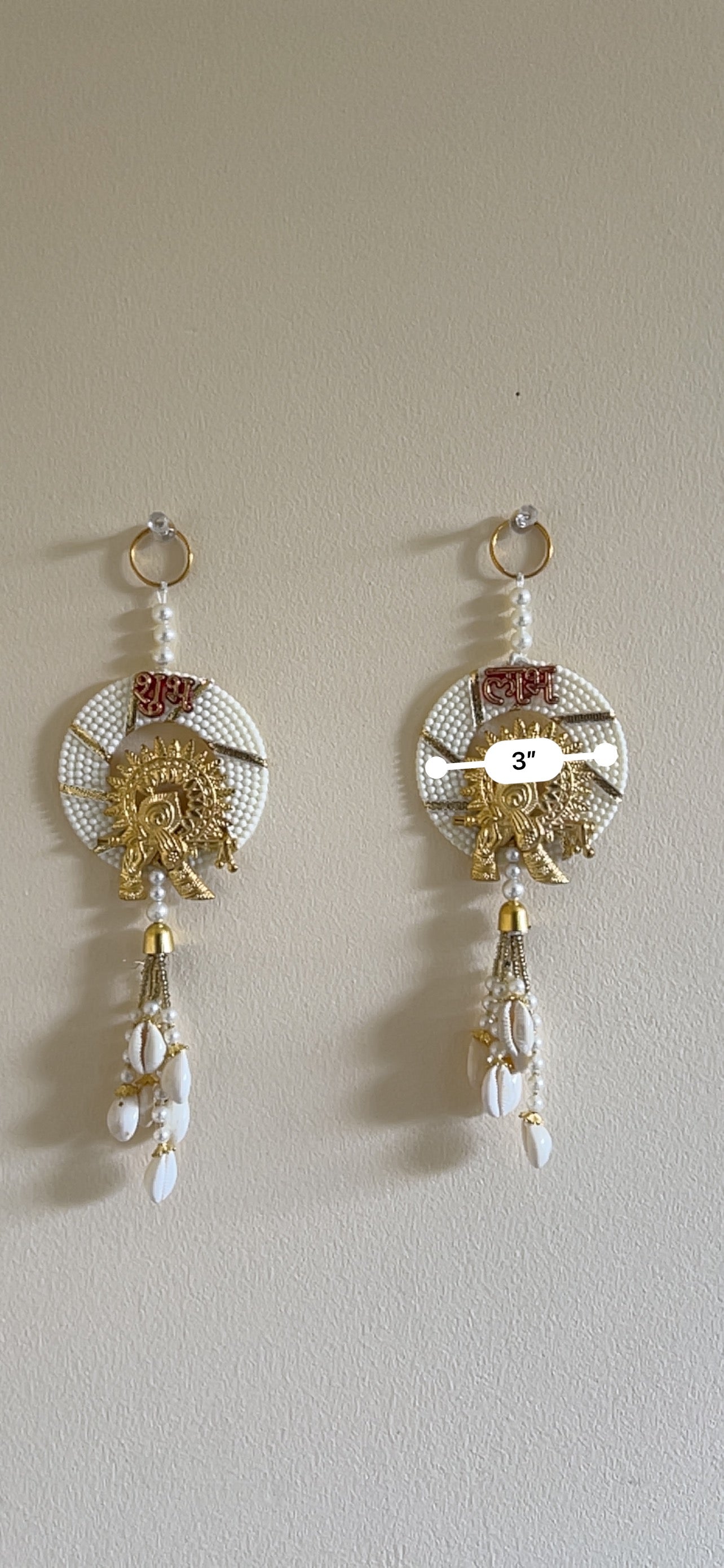 Shubh Labh Krishna Pearl & Cowrie Shell Door Hanging – Pair