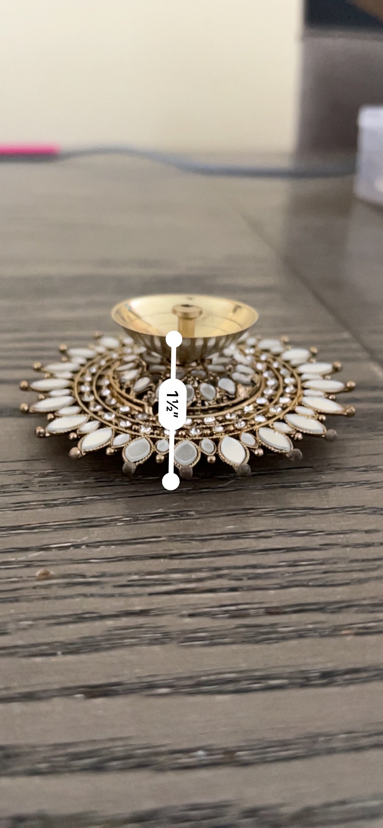Kundan Mirror Sunburst Diya – Pair