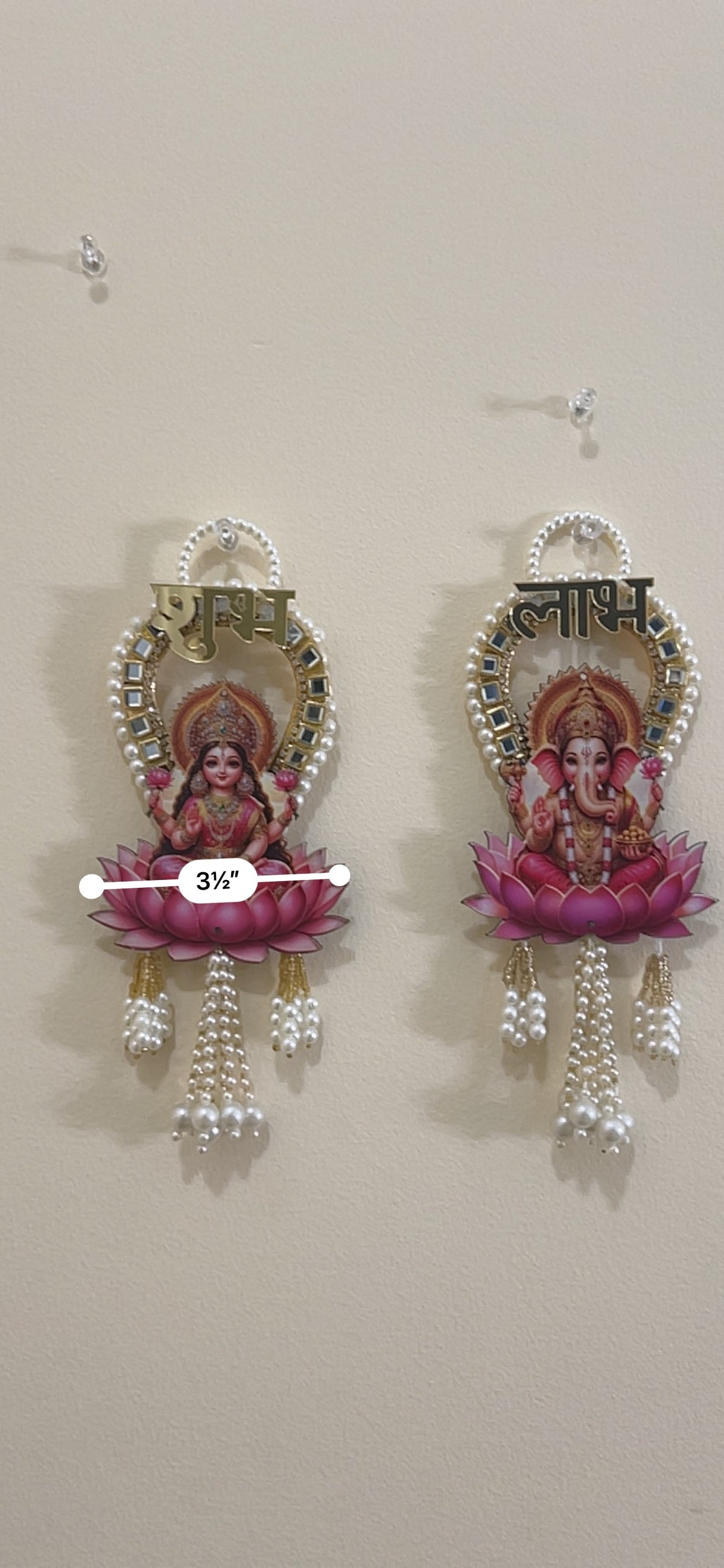 Shubh Labh Lotus Pearl Door Hanging Pair