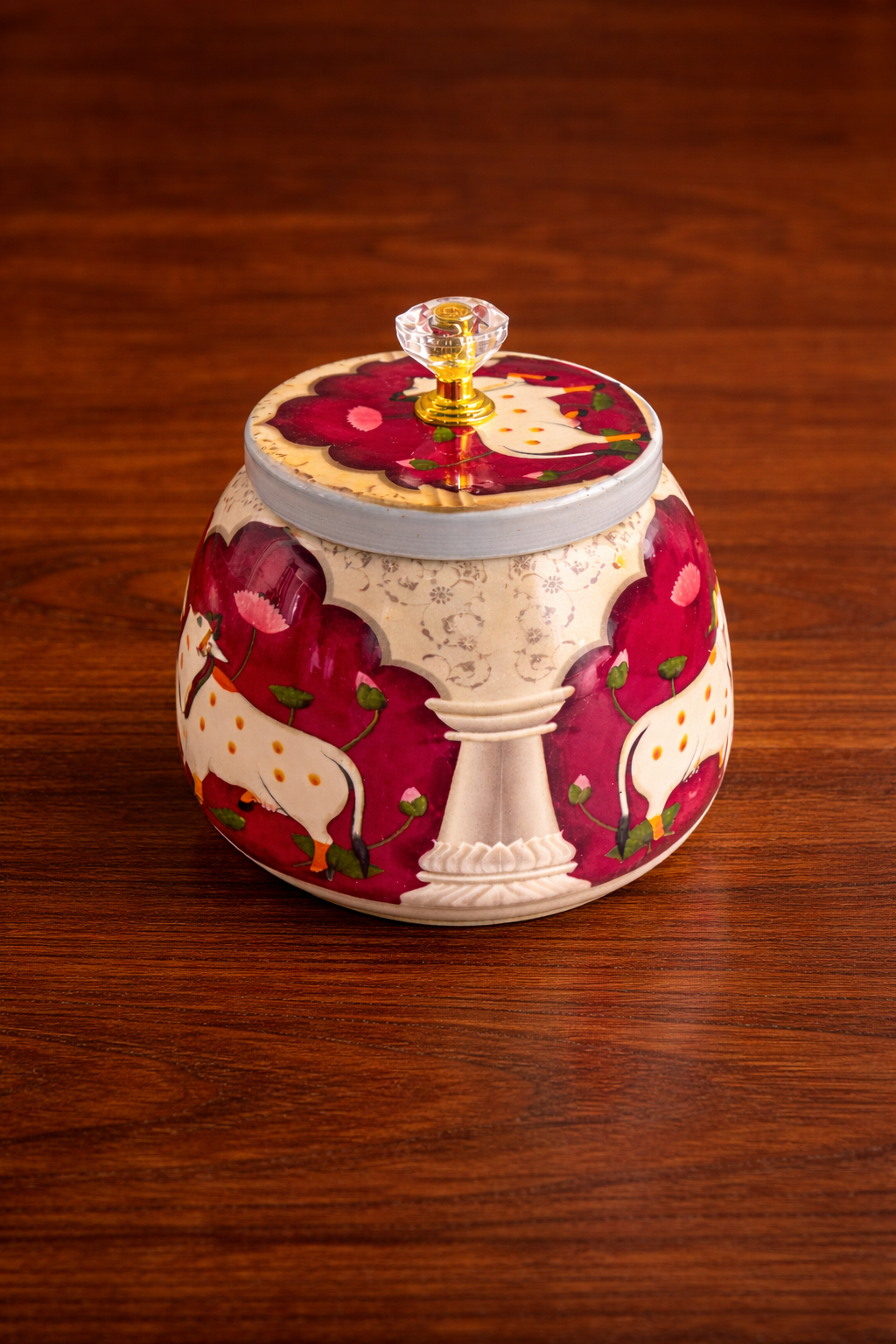 Pichwai Art Jar – Where Tradition Meets Timeless Elegance