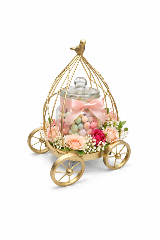 Royal Golden Carriage Display Stand – Premium Gifting & Décor Piece