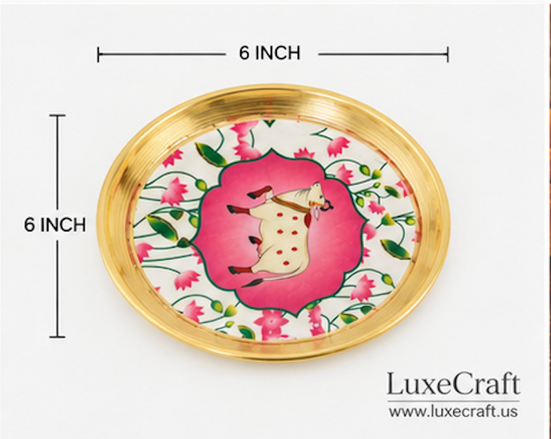 Brass Pichwai Kamdhenu Pooja Plate