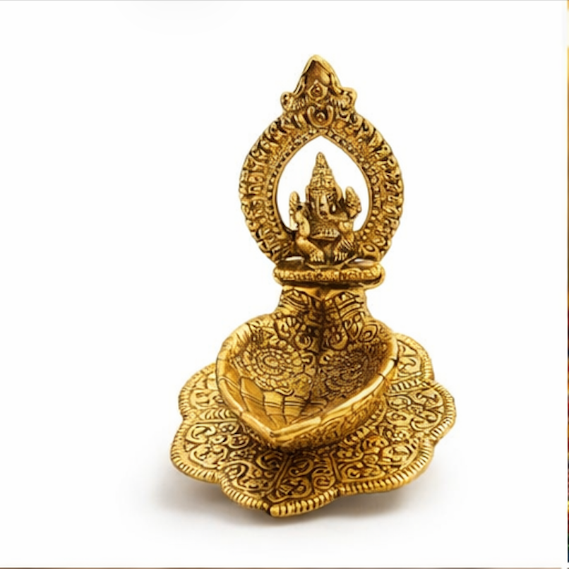 Divine Ganesha Brass Diya