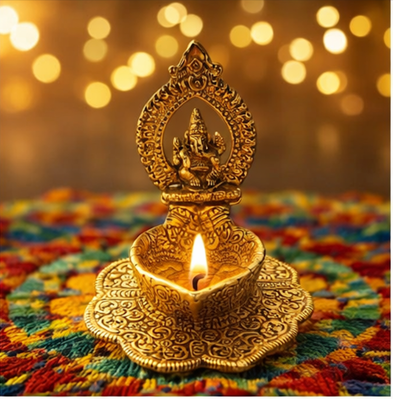 Divine Ganesha Brass Diya