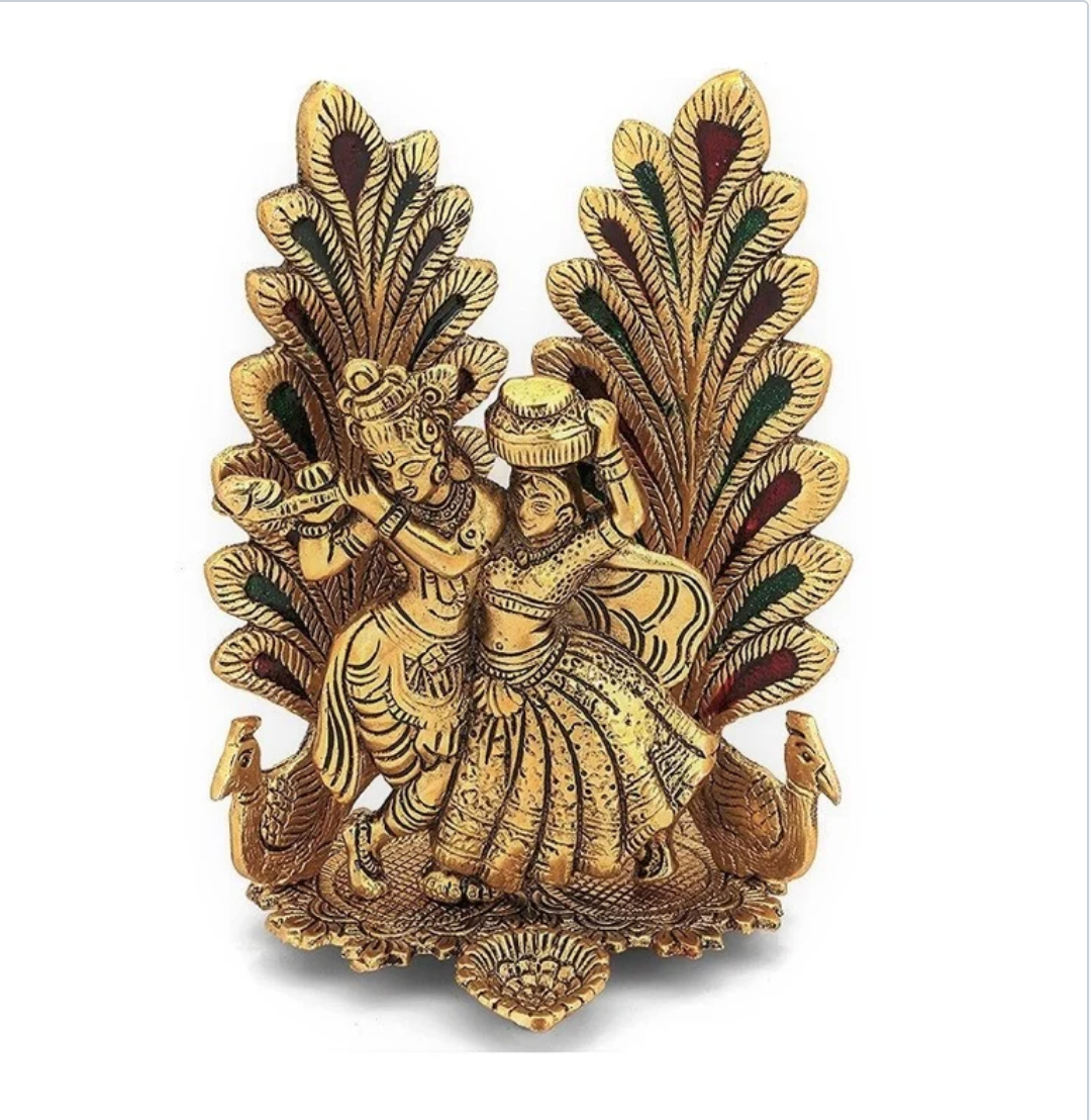 Radha Krishna Brass Idol – Eternal Love & Divine Harmony