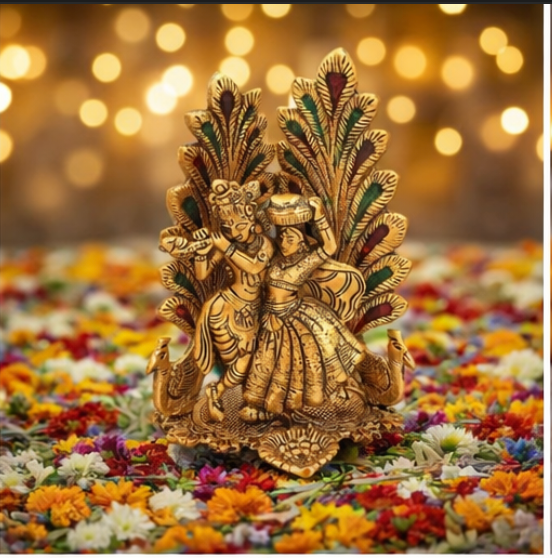 Radha Krishna Brass Idol – Eternal Love & Divine Harmony