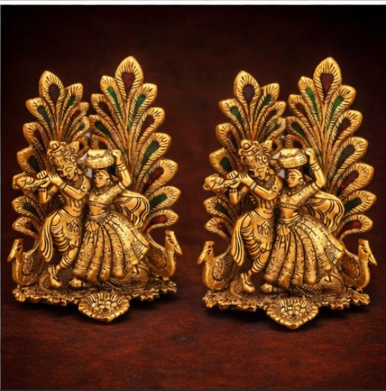 Radha Krishna Brass Idol – Eternal Love & Divine Harmony