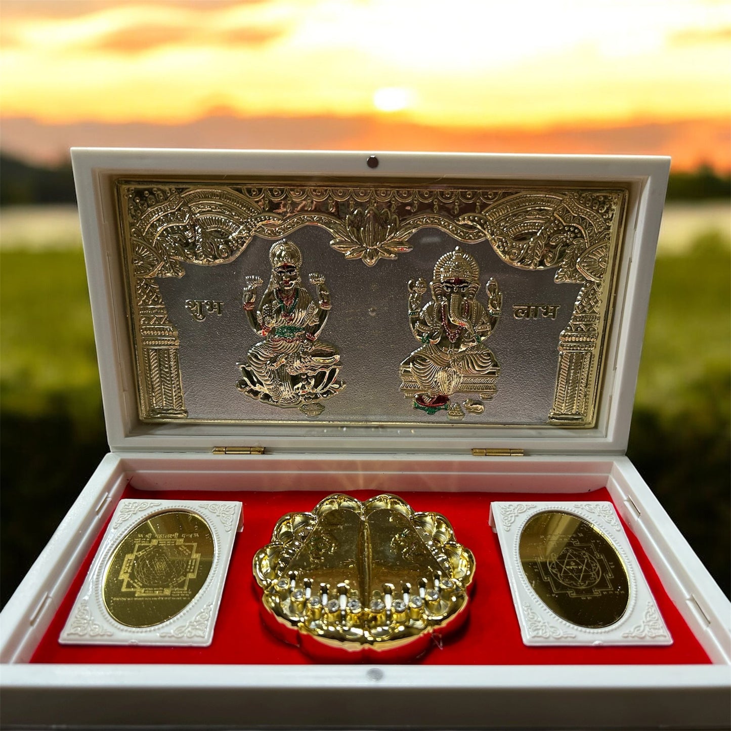 Divine Laxmi Ganesh Yantra Set – A Symbol of Prosperity, Wisdom & Blessings