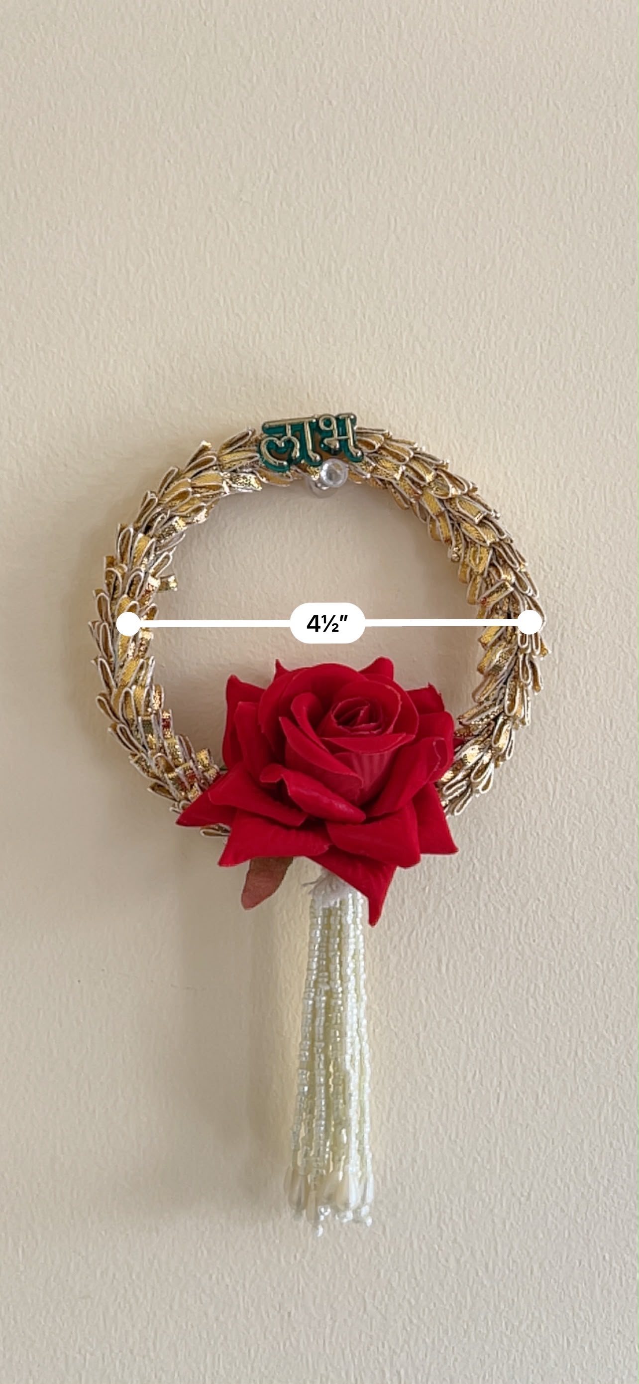 Shubh Labh Rose Wreath Door Hanging Pair