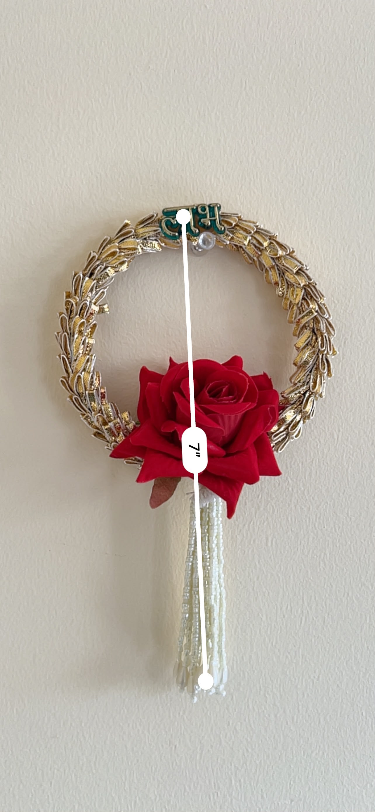 Shubh Labh Rose Wreath Door Hanging Pair