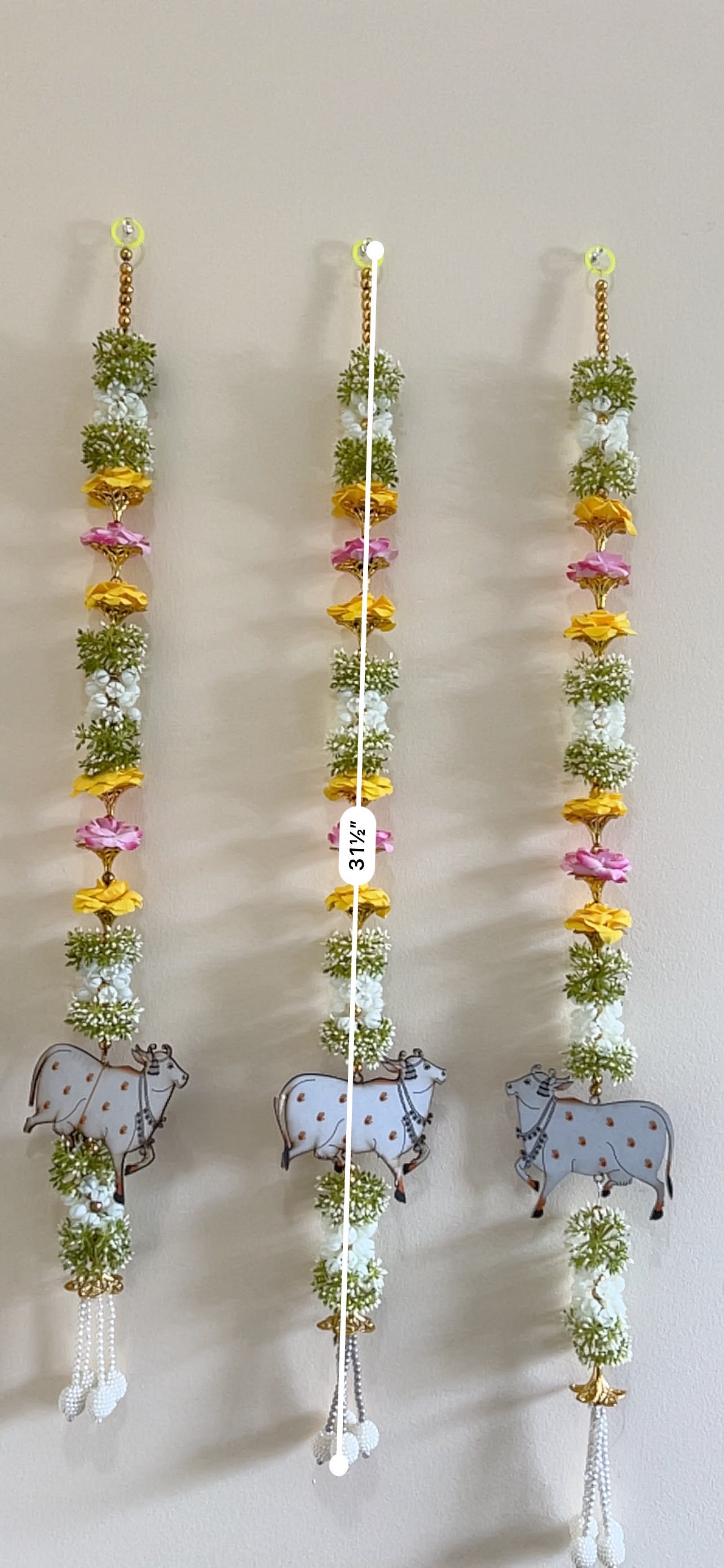 Pichwai Cow Floral Hanging – Pack of 6