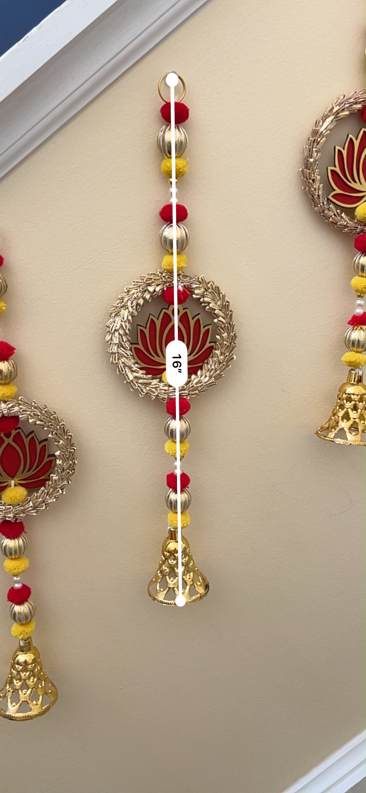 Lotus Ring & Golden Bell Hanging (priced per hanging)
