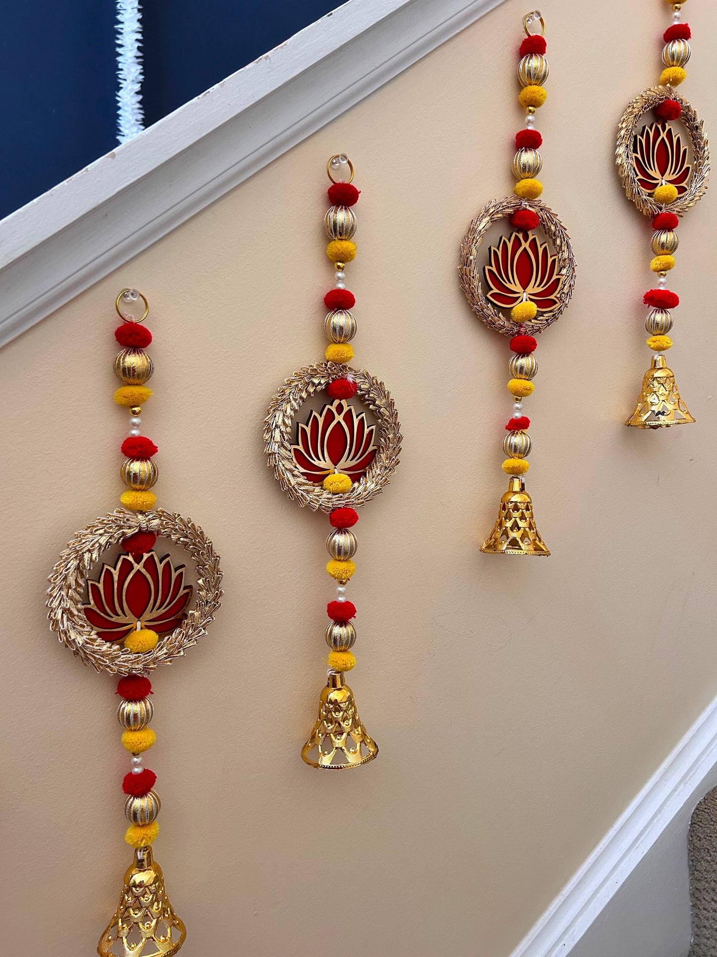 Lotus Ring & Golden Bell Hanging (priced per hanging)