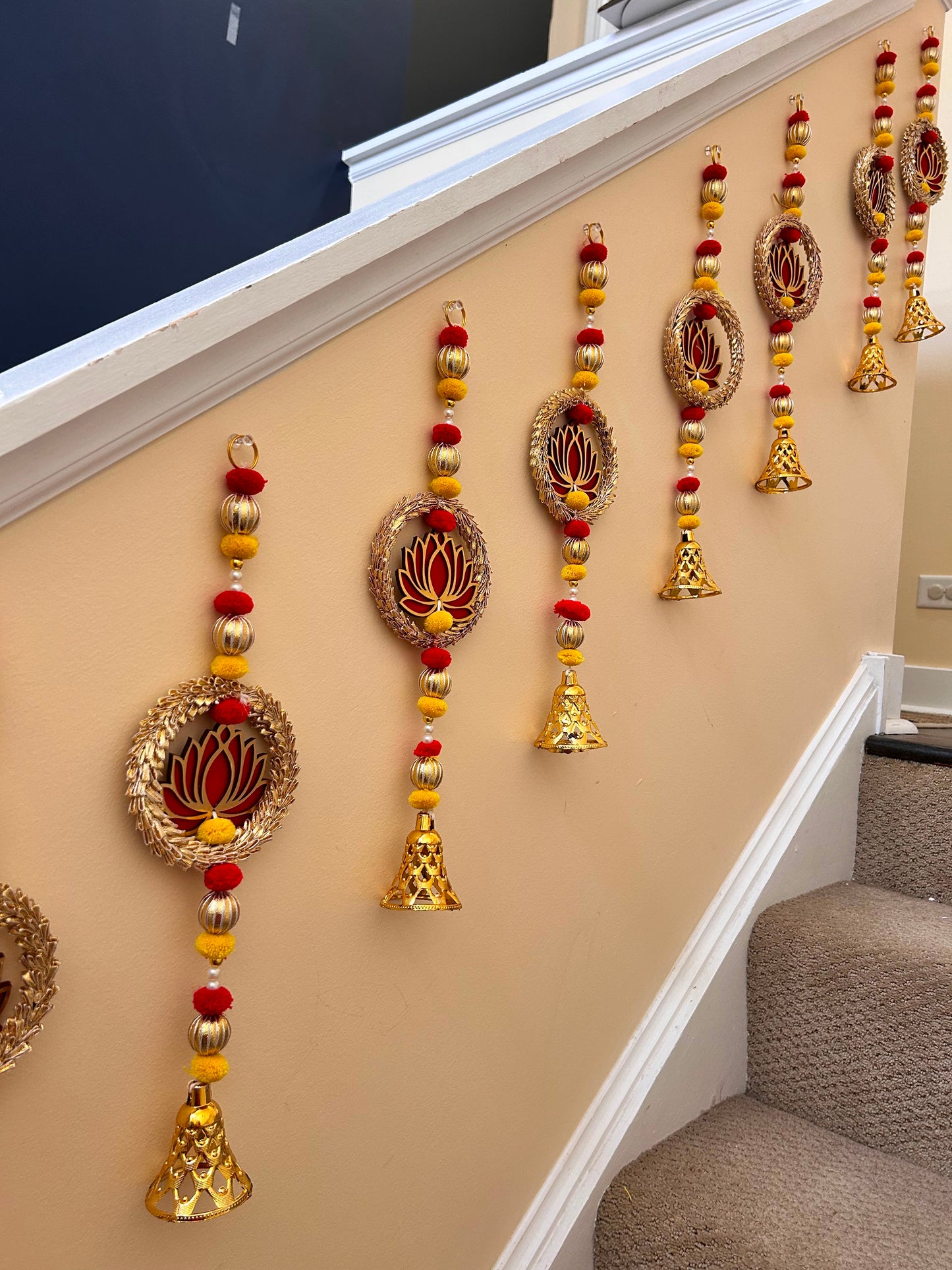 Lotus Ring & Golden Bell Hanging (priced per hanging)