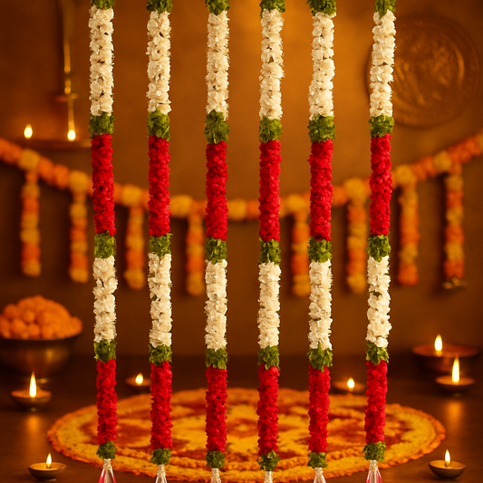 Red & White Artificial Flower Garland - Catalog Image 1