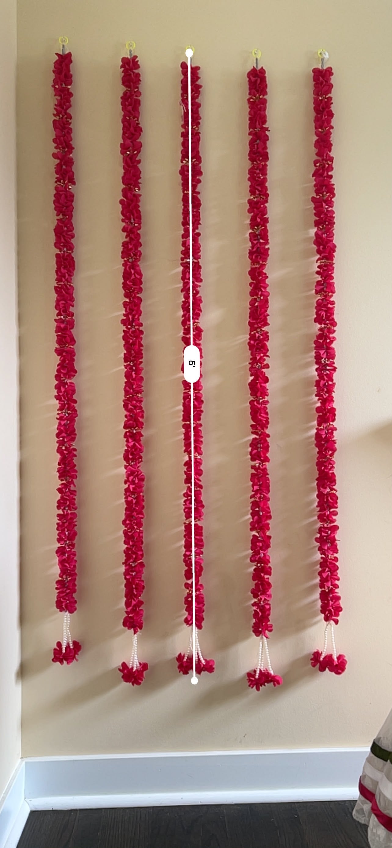 Dark Pink Artificial Flower Garland Set - actual product photo