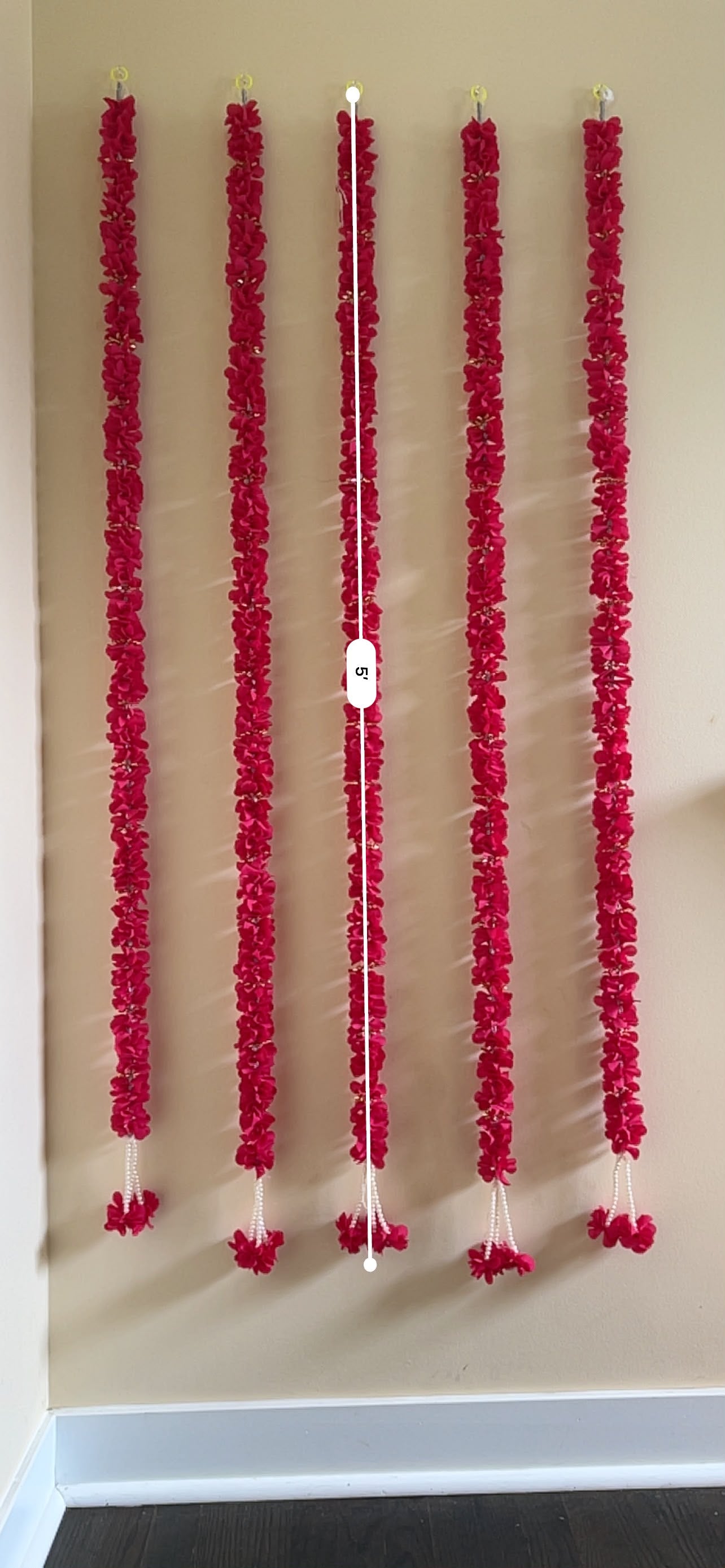 Dark Pink Artificial Flower Garland Set - actual product photo