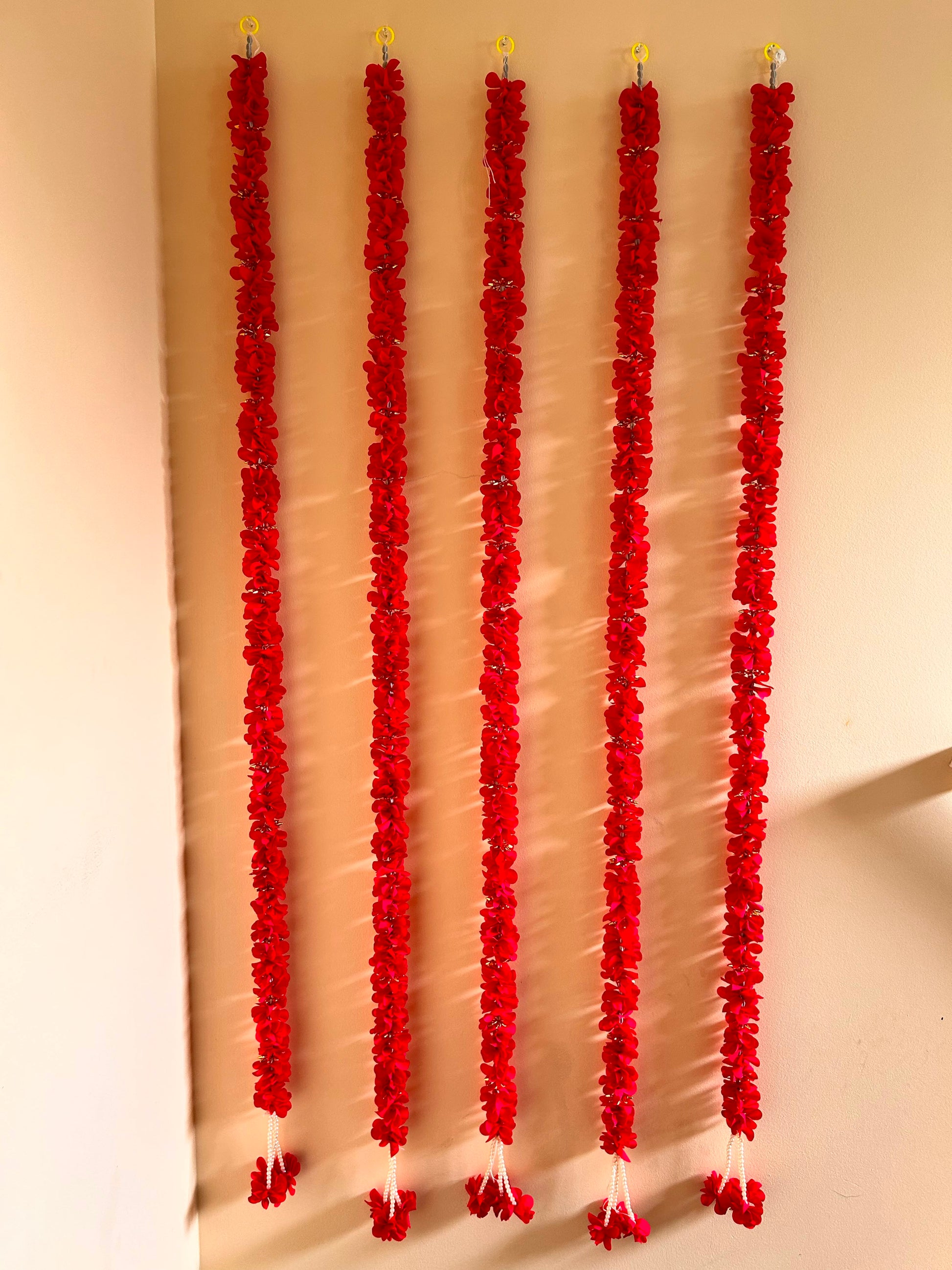 Dark Pink Artificial Flower Garland Set - actual product photo
