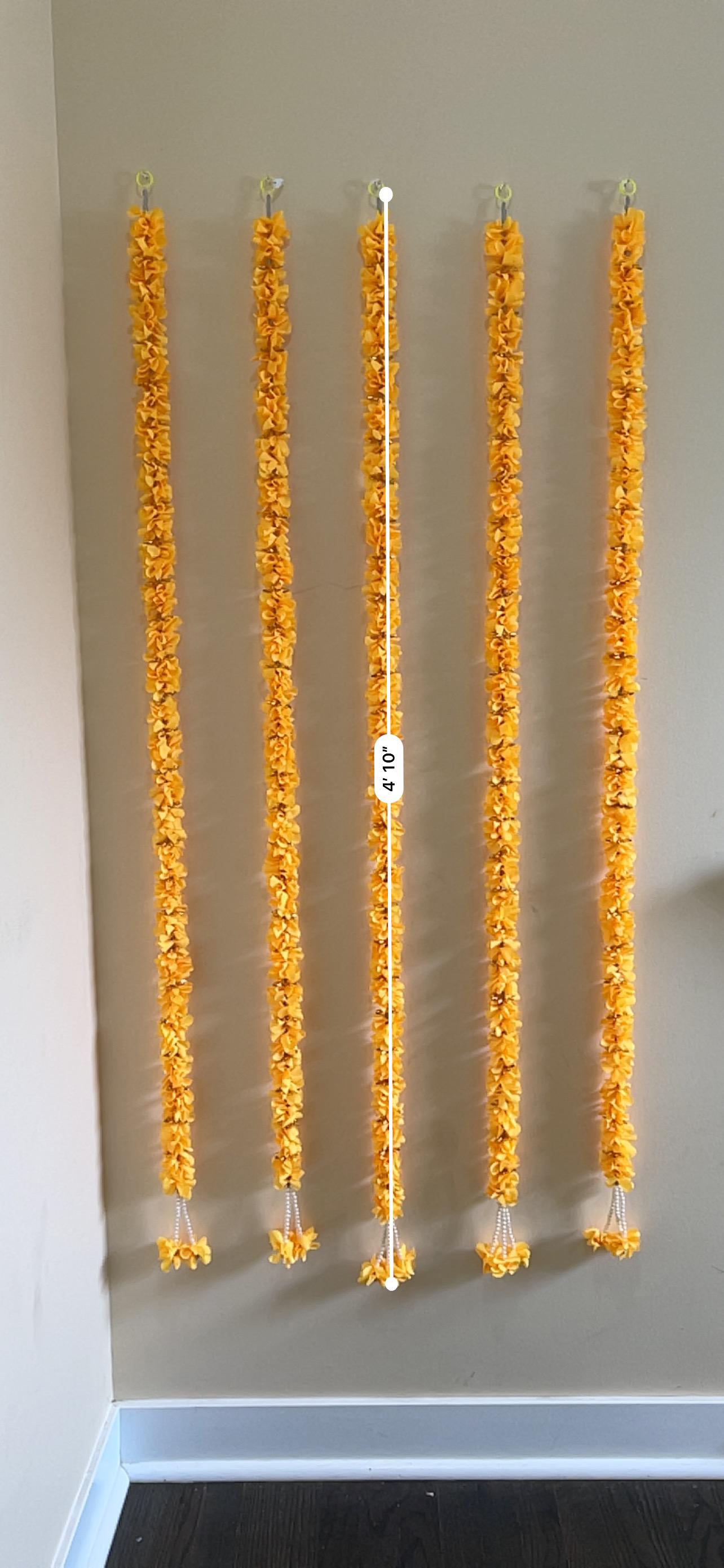 Orange Marigold Artificial Flower Garland Set - actual product photo